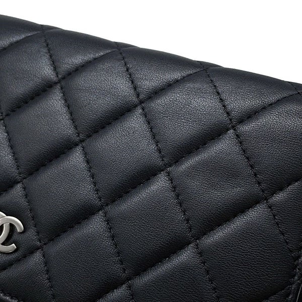 シャネル チェーンウォレット マトラッセ ココマーク ラムスキン キルティング A33814 CHANEL 財布 黒