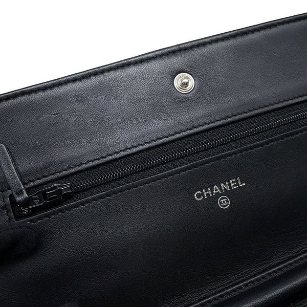シャネル チェーンウォレット マトラッセ ココマーク ラムスキン キルティング A33814 CHANEL 財布 黒