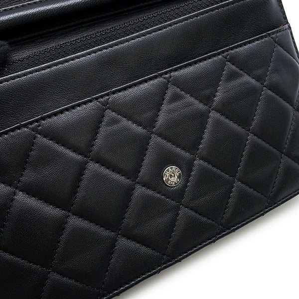 シャネル チェーンウォレット マトラッセ ココマーク ラムスキン キルティング A33814 CHANEL 財布 黒
