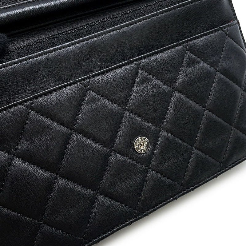 シャネル チェーンウォレット マトラッセ ココマーク ラムスキン キルティング A33814 CHANEL 財布 黒