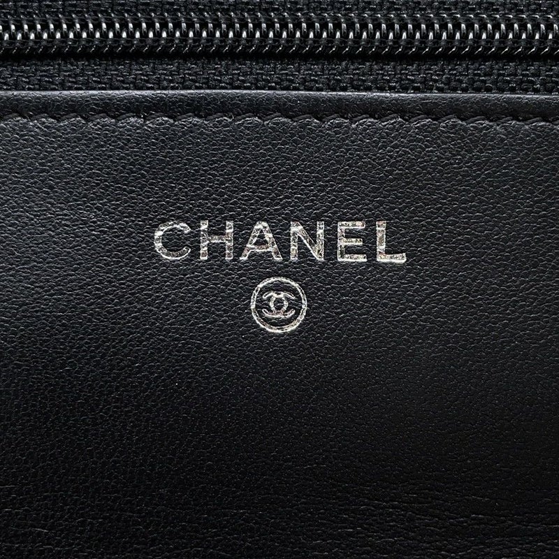 シャネル チェーンウォレット マトラッセ ココマーク ラムスキン キルティング A33814 CHANEL 財布 黒