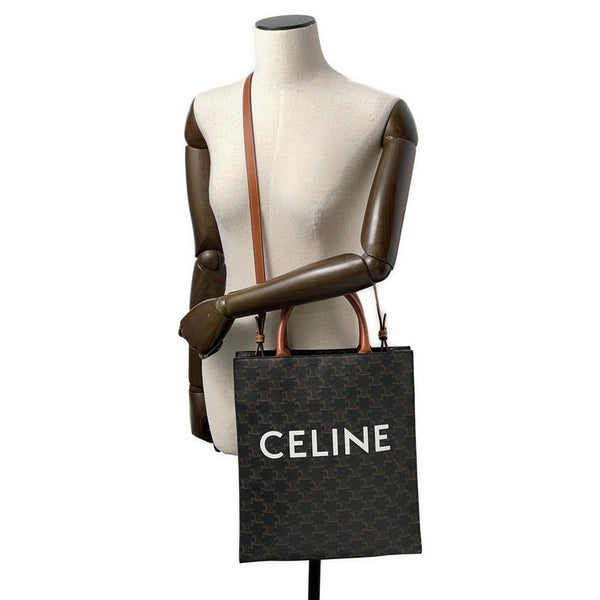セリーヌ トートバッグ スモール バーティカル カバ トリオンフキャンバス CELINE バッグ