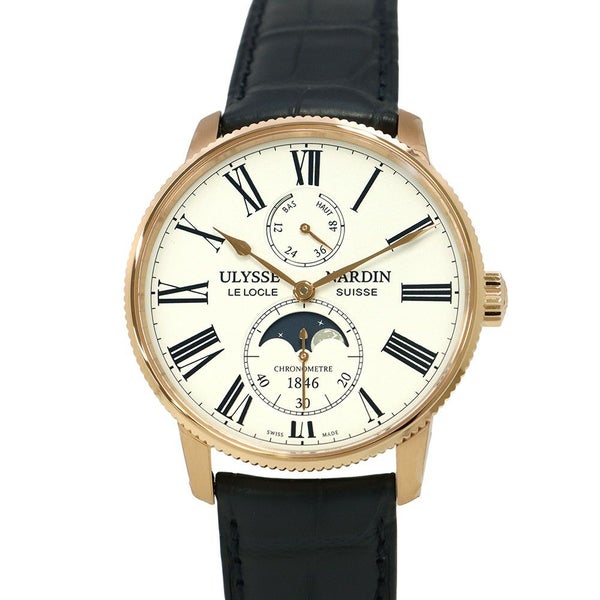 ユリスナルダン マリーン トルピユール ムーンフェイズ 1192-310-0A/1A ULYSSE NARDIN 腕時計 白文字盤