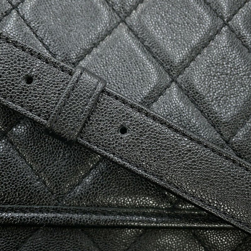 シャネル チェーンショルダーバッグ マトラッセ ココマーク スモールメッセンジャーバッグ ラムスキン AS2447 CHANEL 黒