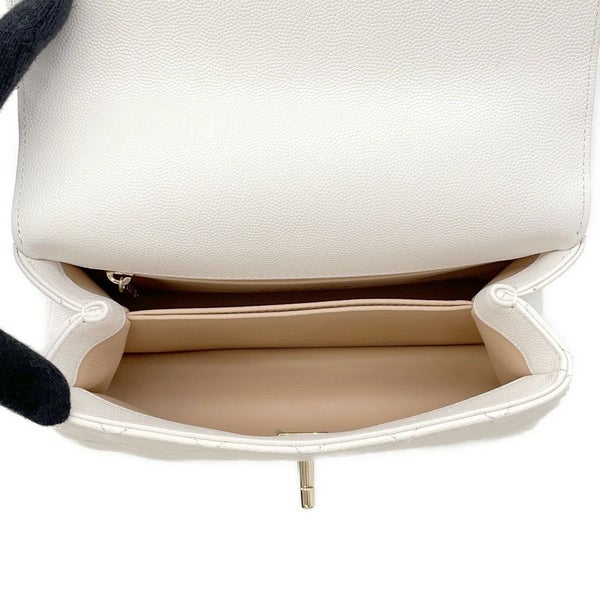 シャネル ハンドバッグ マトラッセ ココマーク ココハンドル キャビアスキン A92990 CHANEL 2way 白