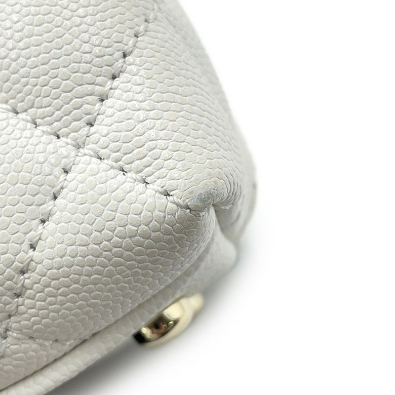 シャネル ハンドバッグ マトラッセ ココマーク ココハンドル キャビアスキン A92990 CHANEL 2way 白