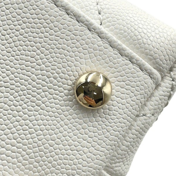 シャネル ハンドバッグ マトラッセ ココマーク ココハンドル キャビアスキン A92990 CHANEL 2way 白
