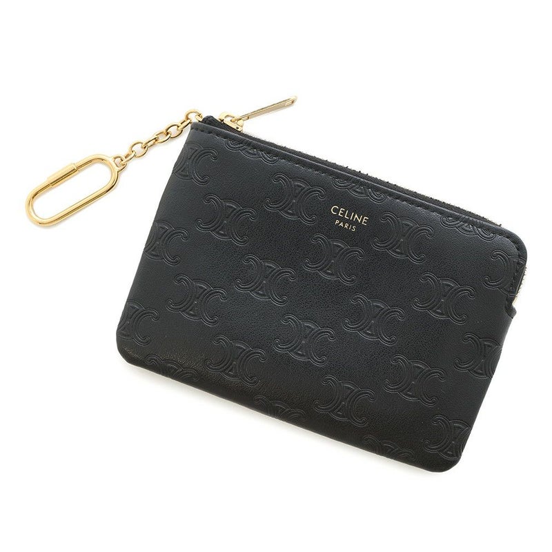 セリーヌ コインケース トリオンフ レザー 10C663 CELINE カードポーチ 黒
