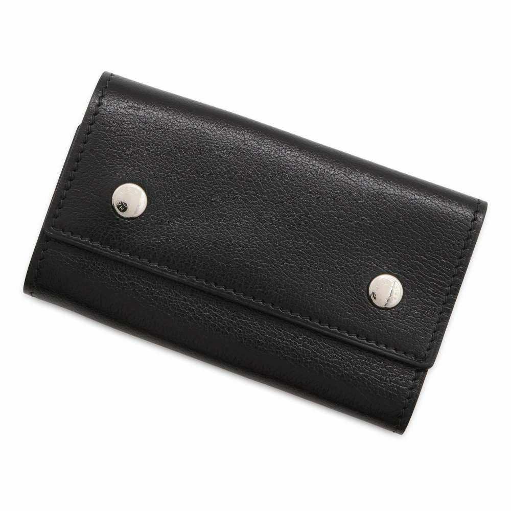 エルメス 4連キーケース エチュイ クレ4 ブラック/シルバー金具 エバー