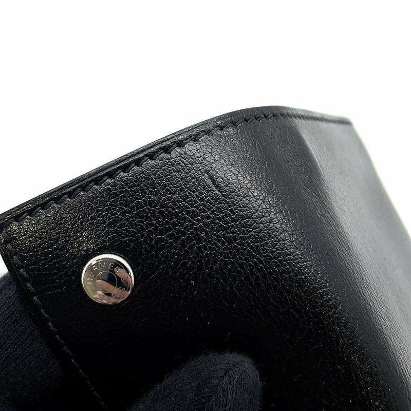 エルメス 4連キーケース エチュイ クレ4 ブラック/シルバー金具 エバーグレイン □J刻印 HERMES 黒 セリエ