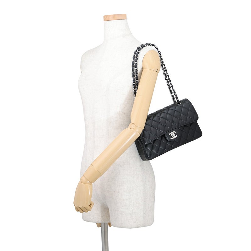 シャネル チェーンショルダーバッグ マトラッセ23 ココマーク ダブルチェーン A01113 CHANEL バッグ 黒