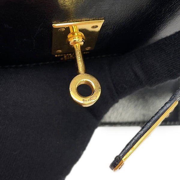 エルメス ハンドバッグ ミニケリー 外縫い ブラック/ゴールド金具 ボックスカーフ 〇S刻印 HERMES Kelly 2wayバッグ 黒