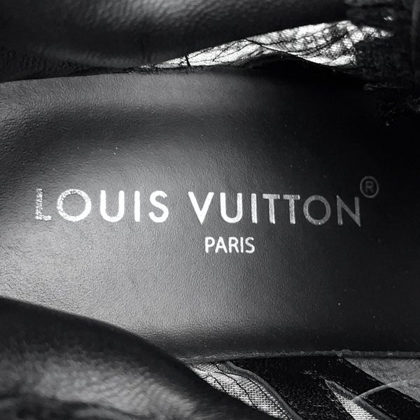 ルイヴィトン スニーカー LVアークライトライン 2.0 レース レディースサイズ37 1/2 LOUIS VUITTON 靴 ブラック 黒