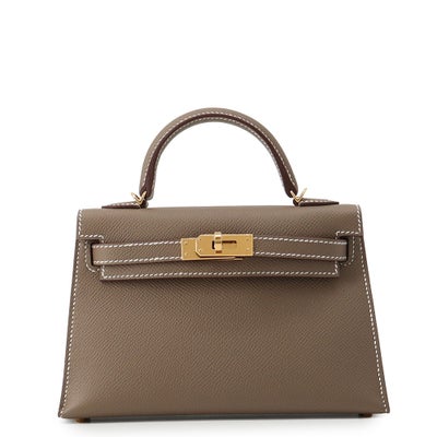 Hermès Mini Kelly Etoupe Epsom Gold