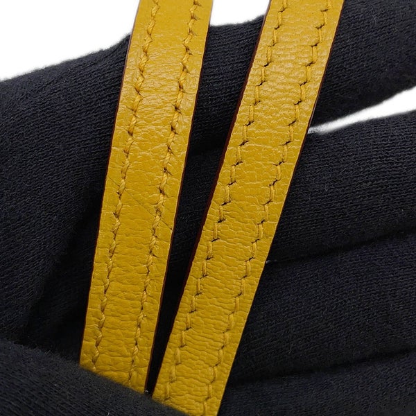 エルメス ハンドバッグ ミニケリー2 ヴェルソ 外縫い ジョーヌアンブル/ローズティリアン/シルバー金具 シェブルミゾル Z刻印