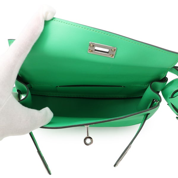 エルメス ショルダーバッグ ケリー ムーヴ ヴェールコミック/シルバー金具 エバーカーフ B刻印 HERMES
