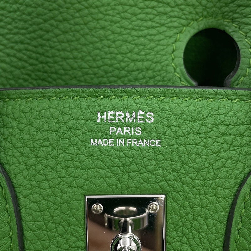 エルメス バーキン25 ヴェールユッカ/シルバー金具 トゴ W刻印 HERMES Birkin ハンドバッグ