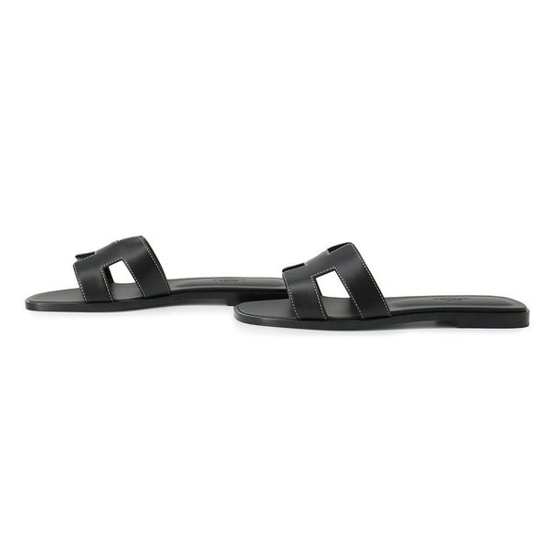 エルメス サンダル オラン レザー レディースサイズ36 1/2 HERMES 靴 黒