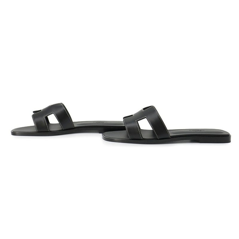 エルメス サンダル オラン レザー レディースサイズ36 1/2 HERMES 靴 黒