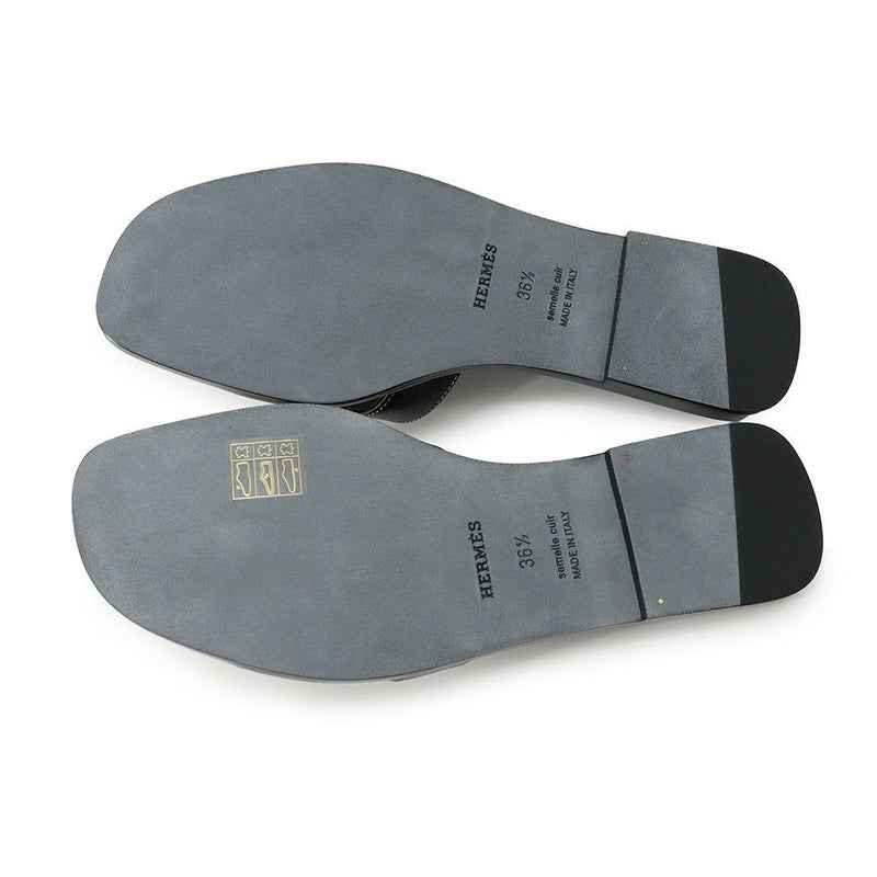 エルメス サンダル オラン レザー レディースサイズ36 1/2 HERMES 靴 黒