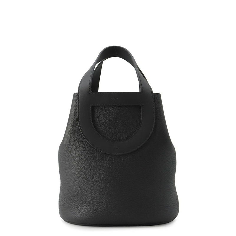 エルメス トートバッグ インザループ 23 ブラック/シルバー金具 トリヨンクレマンス/スイフト W刻印 黒