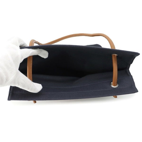 エルメス ショルダーバッグ サック アリーヌMM ブルーインディゴ/フォーブ/シルバー金具 トワルシェブロン/バレニア K刻印