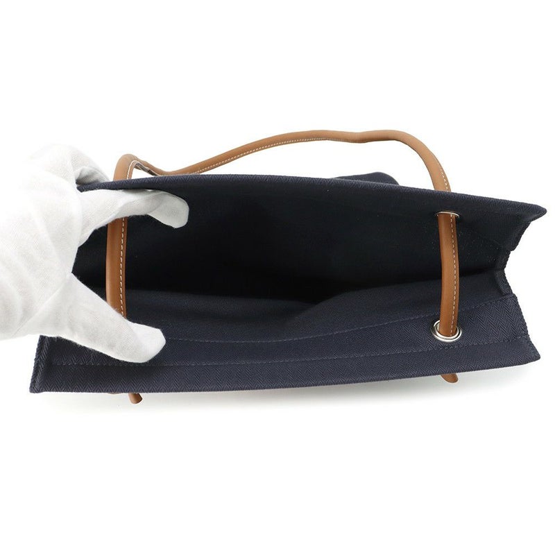 エルメス ショルダーバッグ サック アリーヌMM ブルーインディゴ/フォーブ/シルバー金具 トワルシェブロン/バレニア K刻印