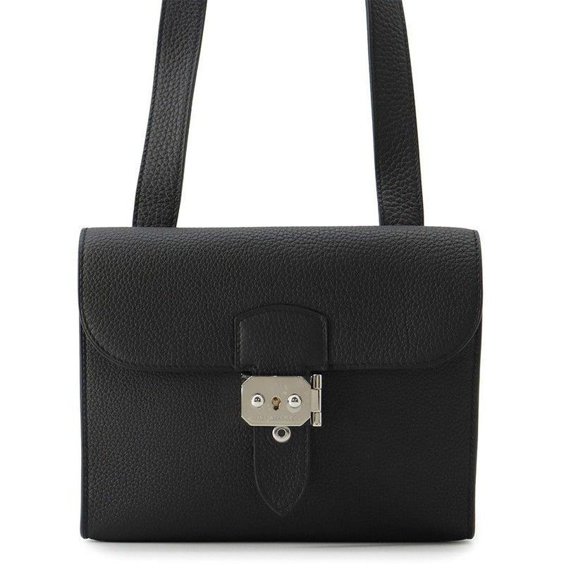 エルメス ショルダーバッグ サック ア デペッシュ21 ブラック/シルバー金具 トゴ W刻印 黒