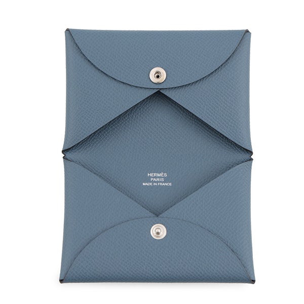 エルメス カードケース カルヴィ ブルートンペット エプソン G刻印 HERMES 名刺入れ
