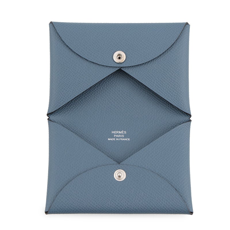 エルメス カードケース カルヴィ ブルートンペット エプソン G刻印 HERMES 名刺入れ