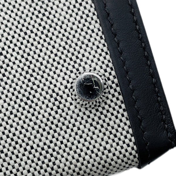 エルメス ハンドバッグ ケリー25 外縫い ブラック/エクリュ/シルバー金具 スイフト/トワルアッシュ K刻印 2way 黒