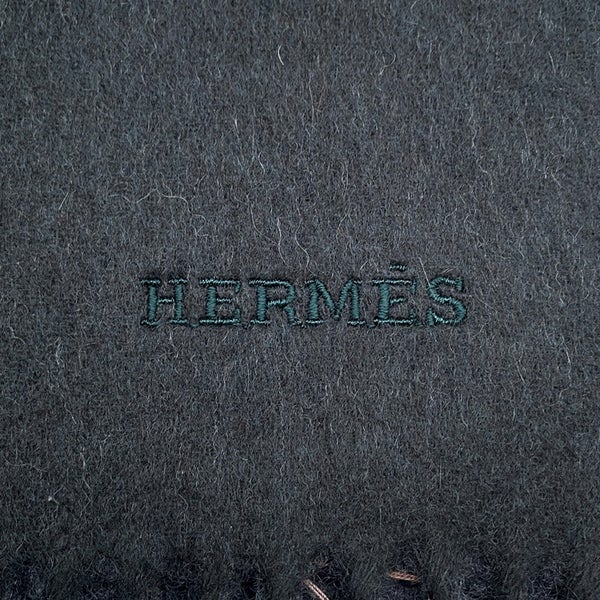 エルメス マフラーレクトヴェルソ リバーシブルグリーン/グレー カシミヤ HERMES ストール メンズ