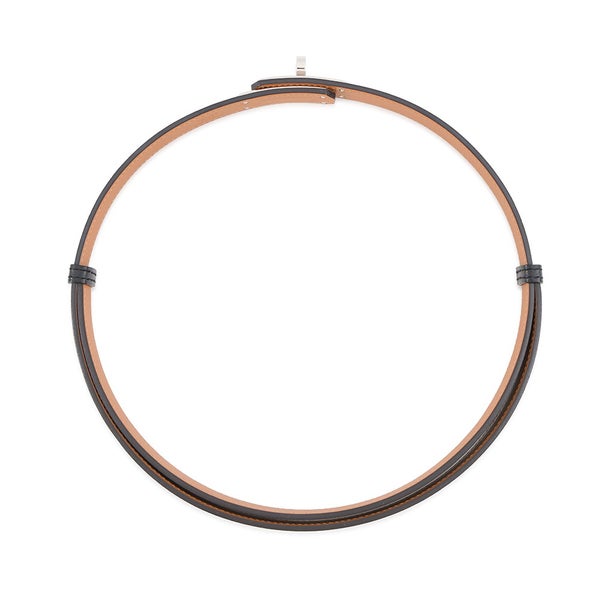 エルメス ケリーベルト 18 ブラック/シルバー金具 エプソン U刻印 HERMES 黒