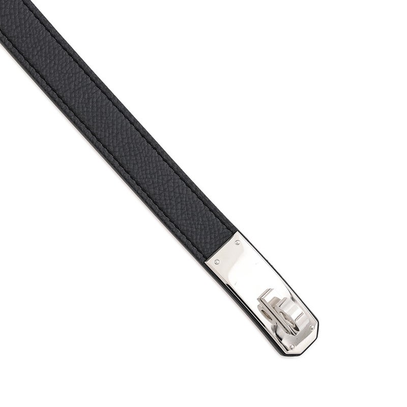 エルメス ケリーベルト 18 ブラック/シルバー金具 エプソン U刻印 HERMES 黒