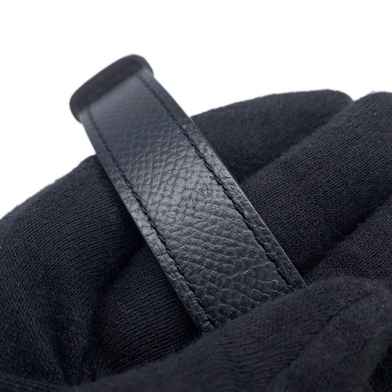 エルメス ケリーベルト 18 ブラック/シルバー金具 エプソン U刻印 HERMES 黒