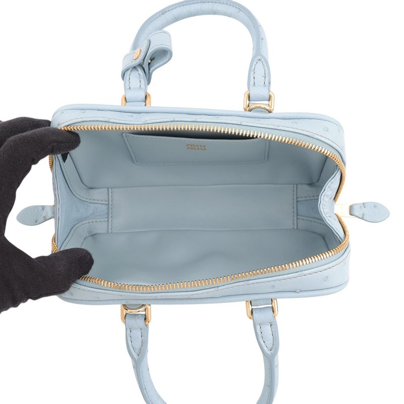 ミュウミュウ ハンドバッグ アルカディ ミニ オーストリッチ 5BP088 Miu Miu 2way