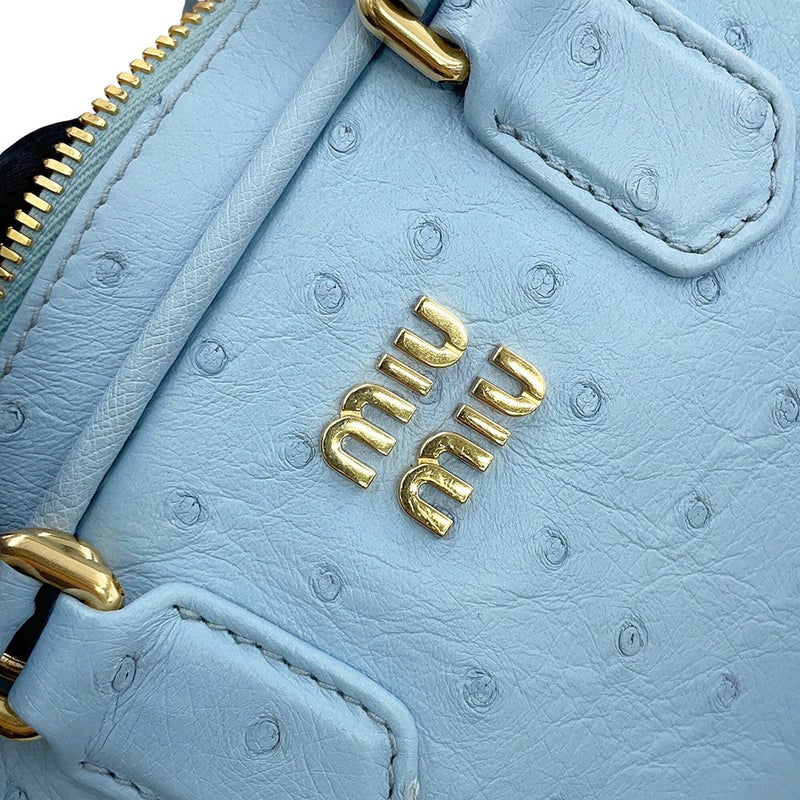 ミュウミュウ ハンドバッグ アルカディ ミニ オーストリッチ 5BP088 Miu Miu 2way