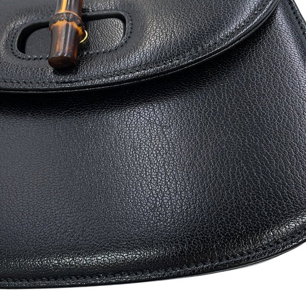 グッチ ハンドバッグ バンブー 1947 スモール レザー 863165 GUCCI 2wayショルダー 黒