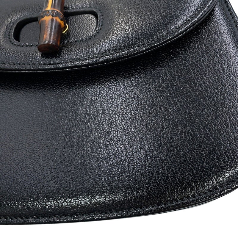 グッチ ハンドバッグ バンブー 1947 スモール レザー 863165 GUCCI 2wayショルダー 黒