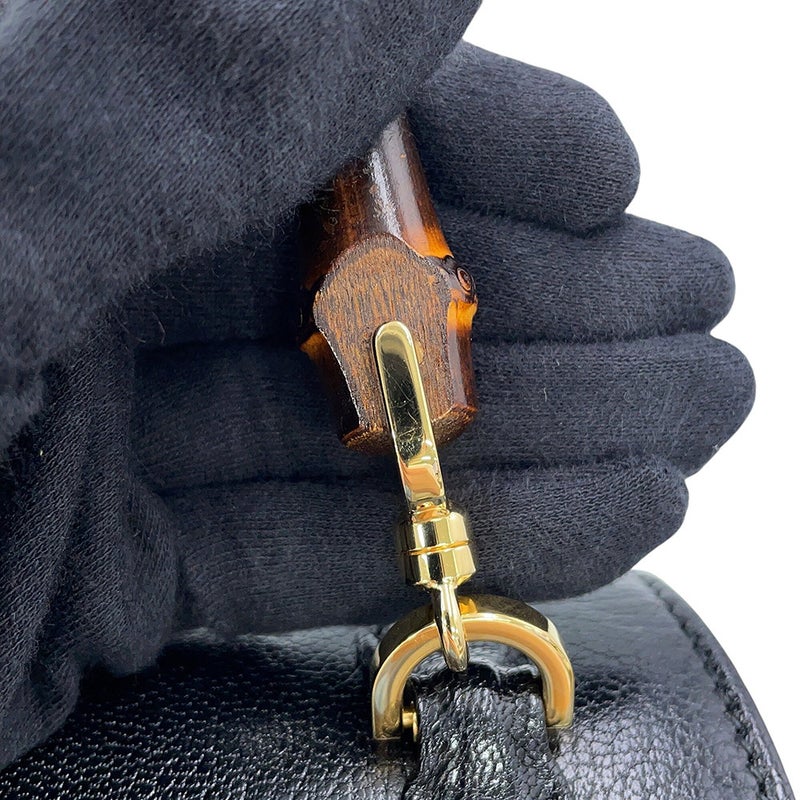 グッチ ハンドバッグ バンブー 1947 スモール レザー 863165 GUCCI 2wayショルダー 黒