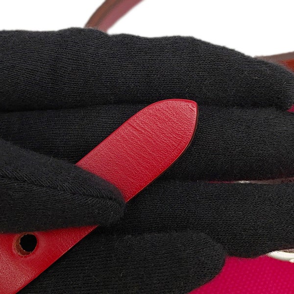 エルメス エールバッグジップPM ローズメキシコ/ルージュピマン/シルバー金具 トワルアッシュ/ヴァッシュハンター B刻印 HERMES