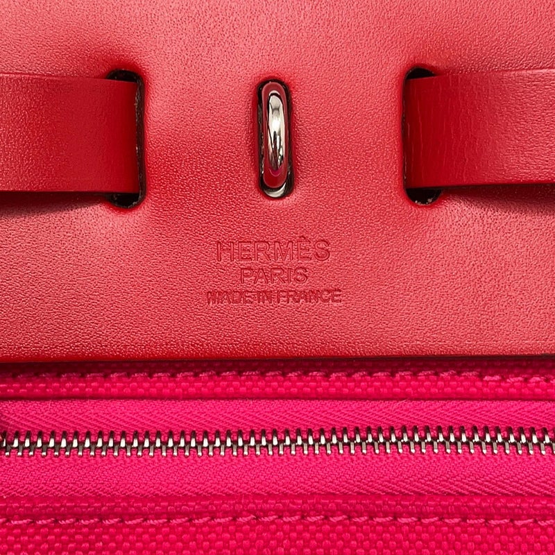 エルメス エールバッグジップPM ローズメキシコ/ルージュピマン/シルバー金具 トワルアッシュ/ヴァッシュハンター B刻印 HERMES