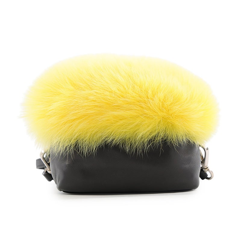 モンクレール ショルダーバッグ ジョルジーヌ スモール レザー ファー B209A0065400 MONCLER 黒