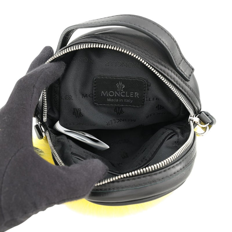 モンクレール ショルダーバッグ ジョルジーヌ スモール レザー ファー B209A0065400 MONCLER 黒