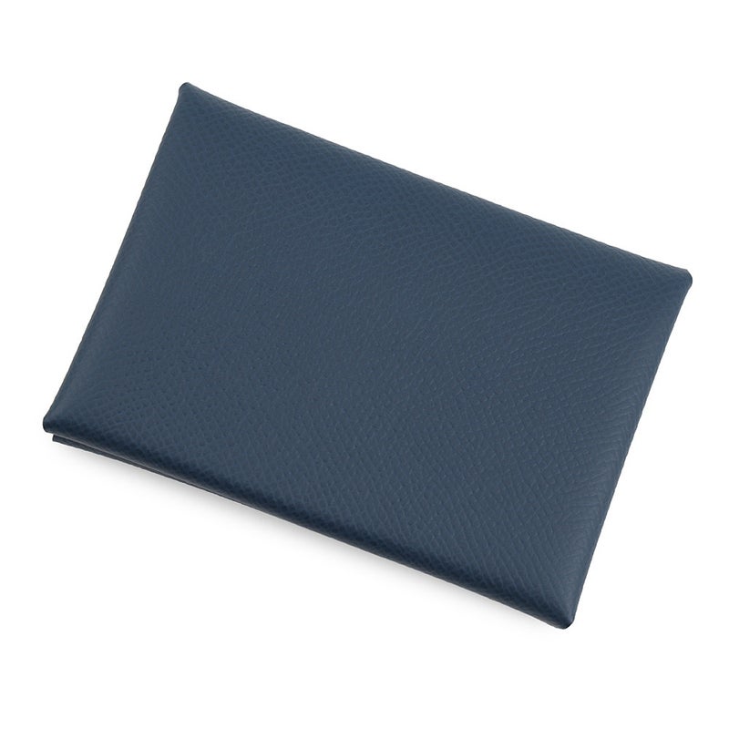 エルメス コインケース カルヴィ デュオ ブルードプリュス/シルバー金具 エプソン G刻印 財布