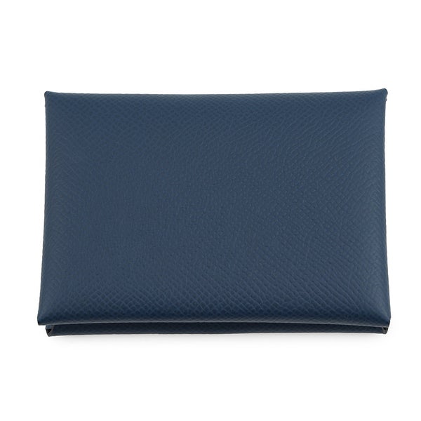 エルメス コインケース カルヴィ デュオ ブルードプリュス/シルバー金具 エプソン G刻印 財布