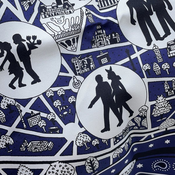 エルメス スカーフ カレ55 新・パリの恋人たち Les Nouveaux Amoureux de Paris HERMES 2021年秋冬