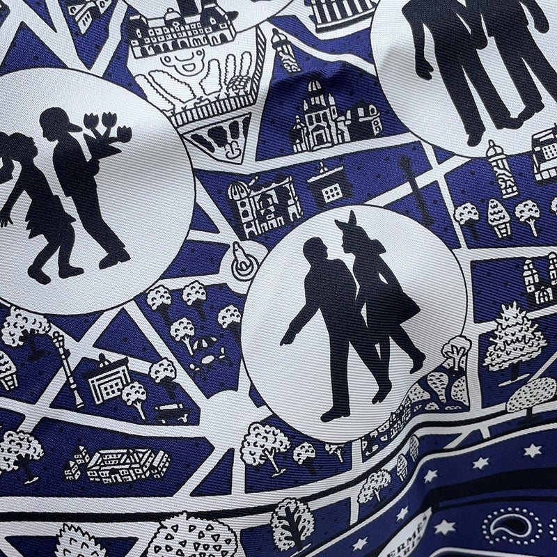 エルメス スカーフ カレ55 新・パリの恋人たち Les Nouveaux Amoureux de Paris HERMES 2021年秋冬