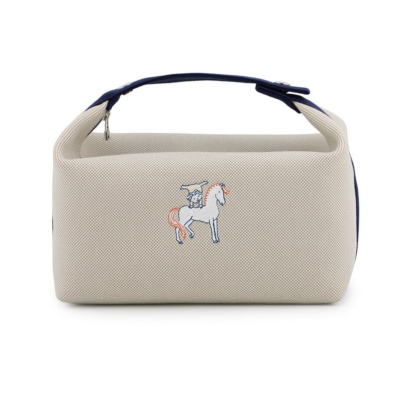 エルメス ポーチ ブリッド・ア・ブラックGM カブリオル グリスペール/シルバー金具 キャンバス HERMES バッグ 小物入れ