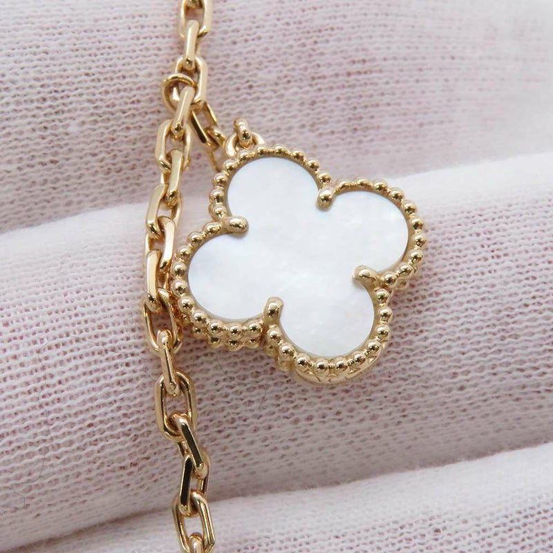 ヴァンクリーフ&アーペル ブレスレット ラッキー アルハンブラ 4モチーフ カーネリアン タイガーズアイ マザーオブパール マラカイト